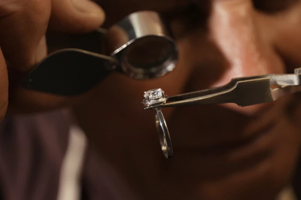 Close up of a diamond ring